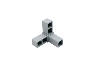 Plastová spojka 3D pro profil 20x20x1,5mm šedá
