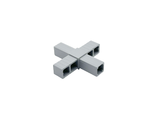 Plastová spojka (kříž) pro profil 20x20x1,5mm šedá
