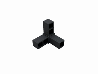 Plastová spojka 3D pro profil 20x20x1,5mm černá